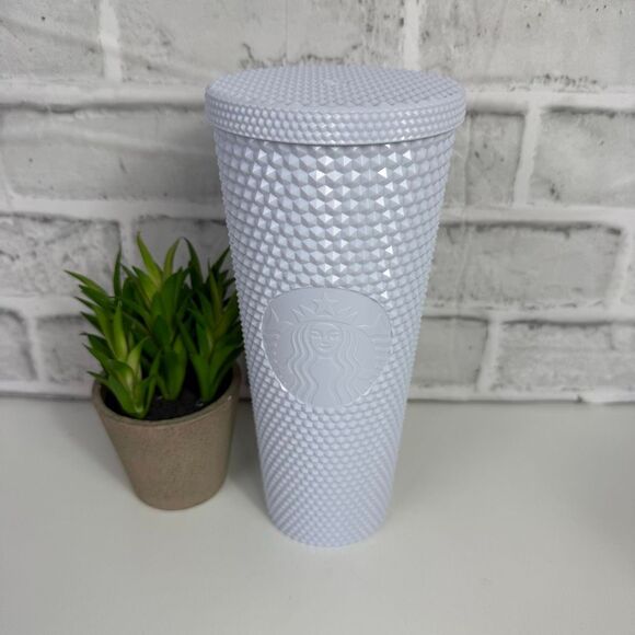 Starbucks 2024 Core Siren White Studded Bling Venti 24 oz reusable cup - Picture 1 of 7